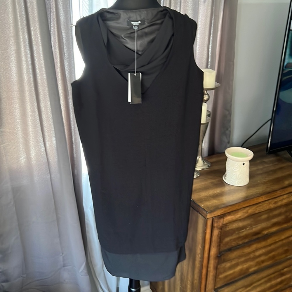 Premise Ladies Timeless & Classic Sleeveless‎ Elegance Black Drop Neck Dress